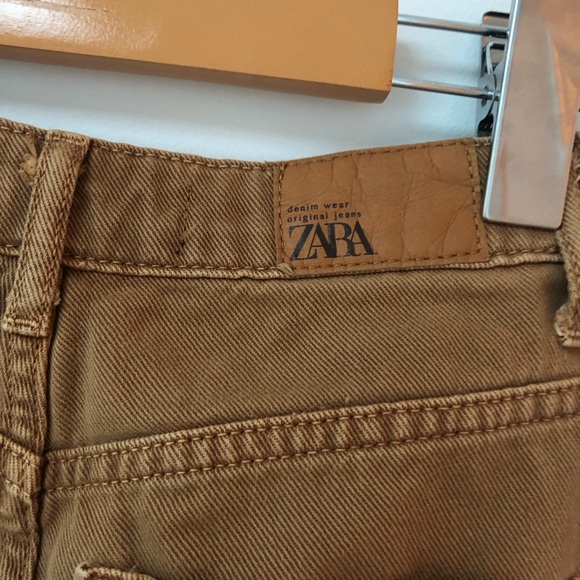 Zara Balloon Fit Tapered Brown Jeans Size 0 - Picture 3 of 4